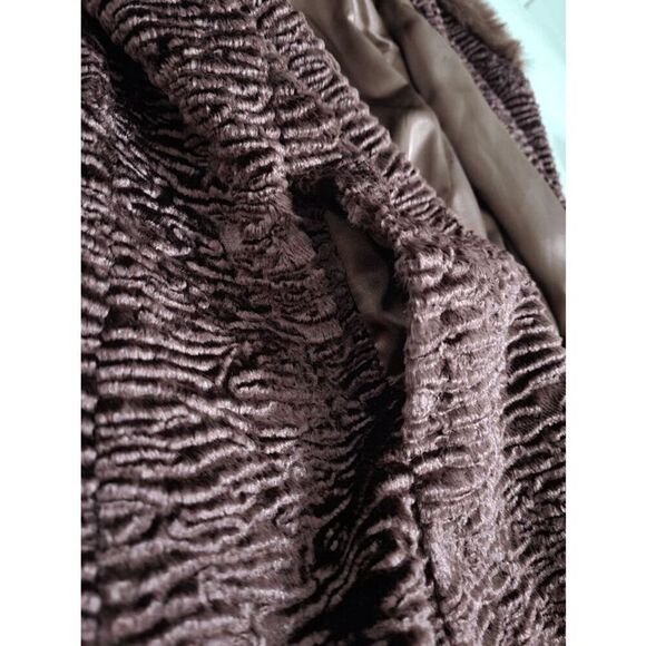 TERRY LEWIS Classic Luxuries Full Length Brown Velour Faux Fur Coat Size XS (S) - Picture 11 of 14
